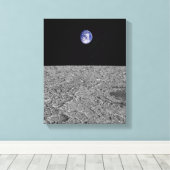 月からの地球の眺め キャンバスプリント (インサイチュ (ウッドフロア))