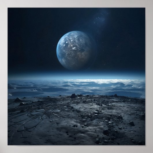 月からの地球の眺め ポスター (正面)