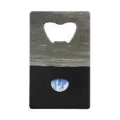 月からの地球の黒い宇宙：地球の上昇 クレジットカード栓抜き (正面)