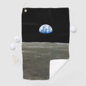 月からの地球の黒い宇宙:地球の上昇 ゴルフタオル (インサイチュ)