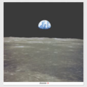 月からの地球の黒い宇宙：地球の上昇 シール (シート)