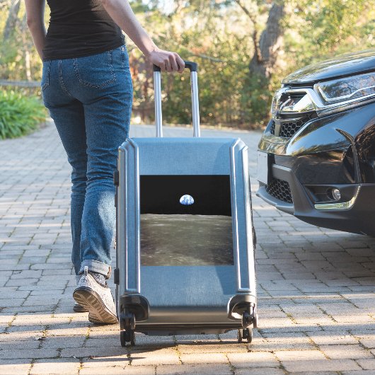 月からの地球の黒い宇宙：地球の上昇 シール (スーツケースインサイチュ)