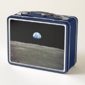 月からの地球の黒い宇宙:地球の上昇 メタルランチボックス (裏面)