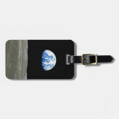 月からの地球の黒い宇宙:地球の上昇 ラゲッジタグ (正面横)