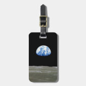 月からの地球の黒い宇宙:地球の上昇 ラゲッジタグ (正面縦)