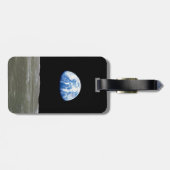 月からの地球の黒い宇宙:地球の上昇 ラゲッジタグ (裏面横)