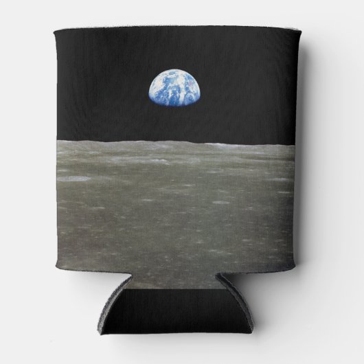 月からの地球の黒い宇宙:地球の上昇 缶クーラー (正面)