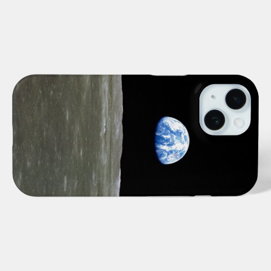 月からの地球の黒い宇宙：地球の上昇 Case-Mate iPhoneケース (裏面 (横))