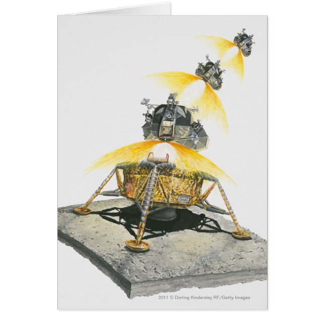 月から出発するアポロ11ワシモジュール (正面)