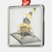 月から出発するアポロ11ワシモジュール メタルオーナメント (左)