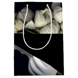 「月から黒い白いハート」 ミディアムペーパーバッグ