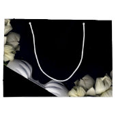 「月から黒い白いハート」 ラージペーパーバッグ (裏面)