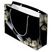 「月から黒い白いハート」 ラージペーパーバッグ (裏面アングル)