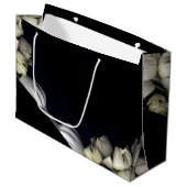 「月から黒い白いハート」 ラージペーパーバッグ (正面アングル)