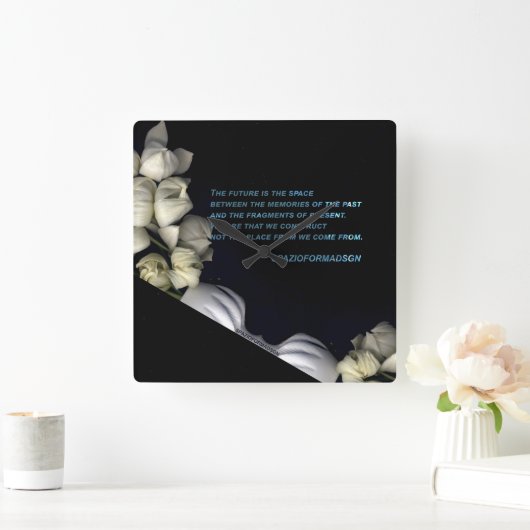 「月から黒い白いハート」 & Future スクエア壁時計 (ホーム)