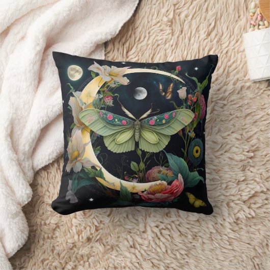 月かわいらしと花を持つ蝶 – 枕 (ブランケット)