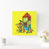 月かバスト! スクエア壁時計 (ホーム)