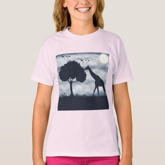 月がキリンにささやく時 Tシャツ (正面)