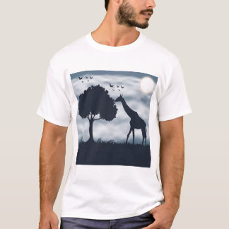 月がキリンにささやく時 Tシャツ