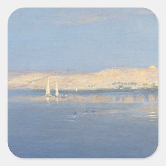 月がナイル川の上を昇る スクエアシール (正面)