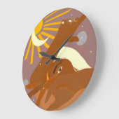 月が一緒に踊る ラージ壁時計 (傾斜)