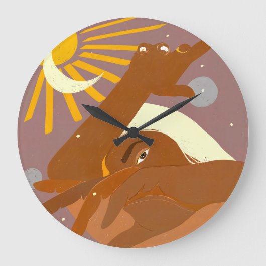 月が一緒に踊る ラージ壁時計 (正面)