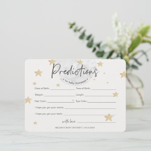 月が予測を開始する少年の赤ちゃんシャワーカード 招待状 (スタンド正面)