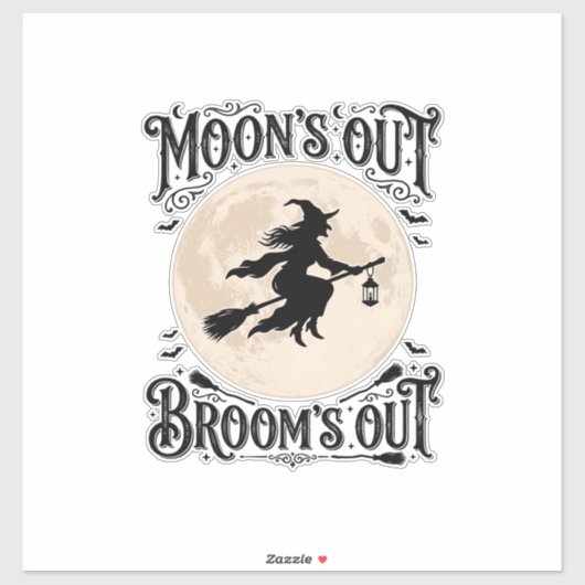 月が出たら箒が出る魔女のハロウィン シール (シート)