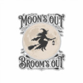 月が出たら箒が出る魔女のハロウィン シール (正面)