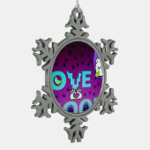 「月が大好き」 – 天お洒落術デザイン スノーフレークピューターオーナメント (左)