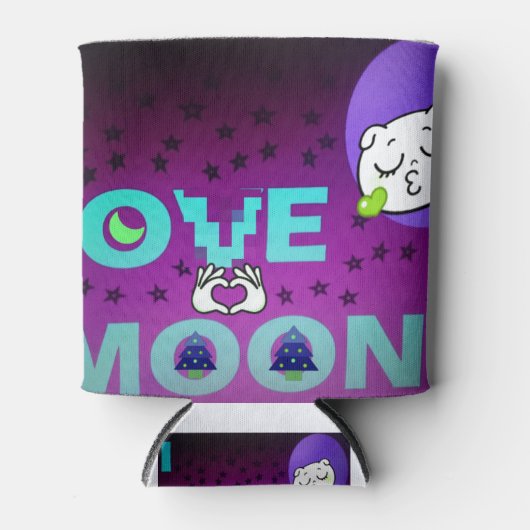 「月が大好き」 – 天お洒落術デザイン 缶クーラー (正面)