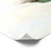 月が昇る冬の風景 ポスター (角)