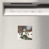 月が昇る冬の風景 マグネット (インサイチュ (食洗機))