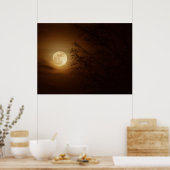 月が木々の間を通る ポスター (キッチン)