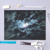 月が木の枝の陰で夜を照らす 薄葉紙 (クラフト)