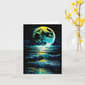 月が水の上に カード (黄色い花)