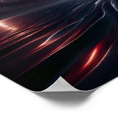 月が海に反射 ポスター (角)