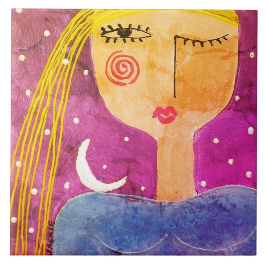 月が私に抽象芸術芸術を語った タイル (正面)