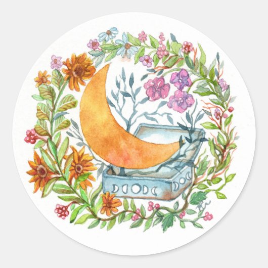 月が箱から出た ラウンドシール (正面)