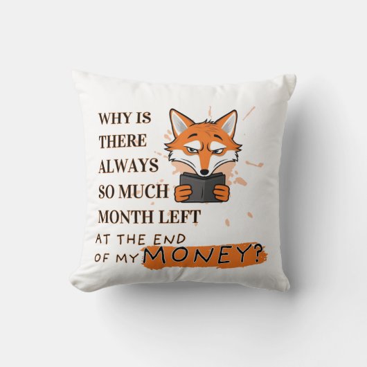 月が過ぎてお金が少ない クッション (正面)