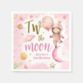 月が2つ!女子宇宙飛行士宇宙2nd Birthday スタンダードカクテルナプキン (正面)