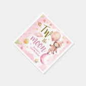 月が2つ!女子宇宙飛行士宇宙2nd Birthday スタンダードカクテルナプキン (角)