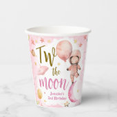 月が2つ！女子宇宙飛行士宇宙2nd Birthday 紙コップ (正面)