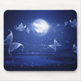 月きらめくの光で飛ぶ蝶ルナモス マウスパッド