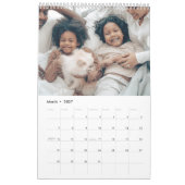 月ごとの家族の写真パーソナライズされた カレンダー (3月 2027)