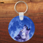 月でのハウリングオオカミ キーホルダー (正面)