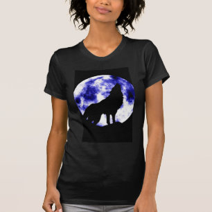 月でのハウリングオオカミ Tシャツ