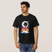 月でスイングするスケルトン Tシャツ (正面フル)