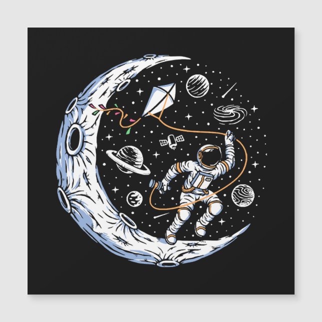 月で凧を飛ばす宇宙飛行士 (正面)