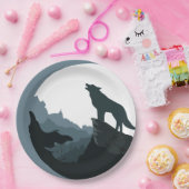 月で吠える ペーパープレート (パーティー)